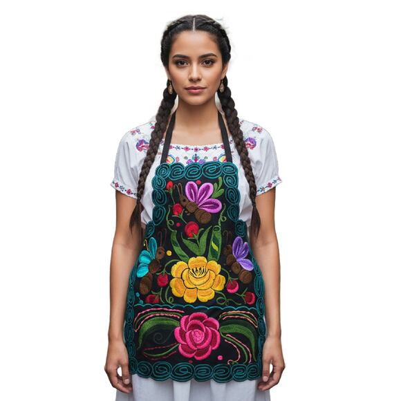 Mexican womas embroidered apron mothers day gift - Picture 3 of 3